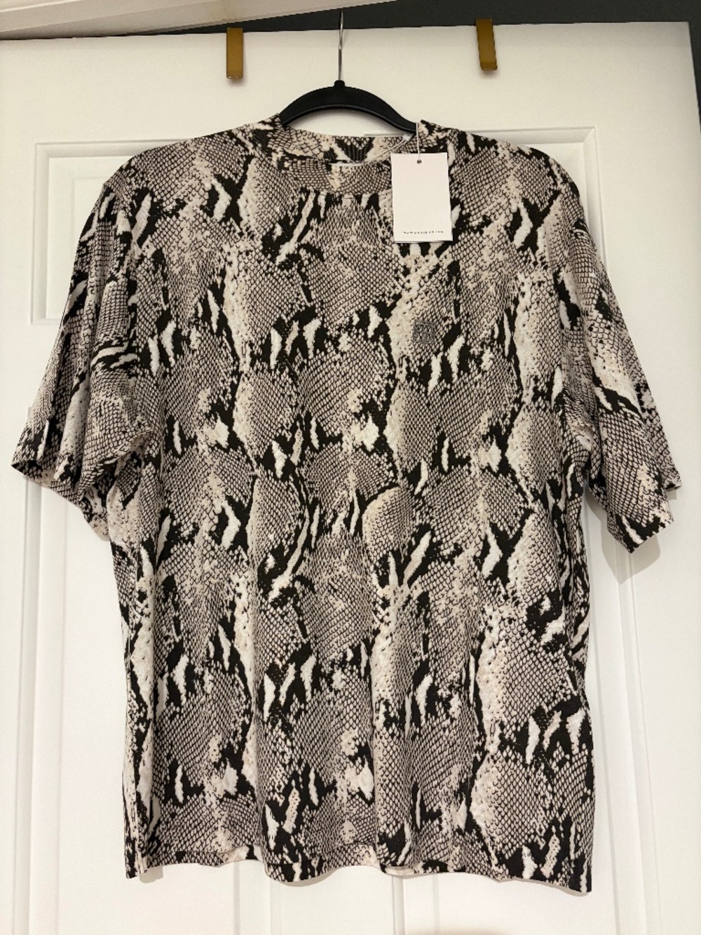 Anine Bing Avi Tee in Washed Python